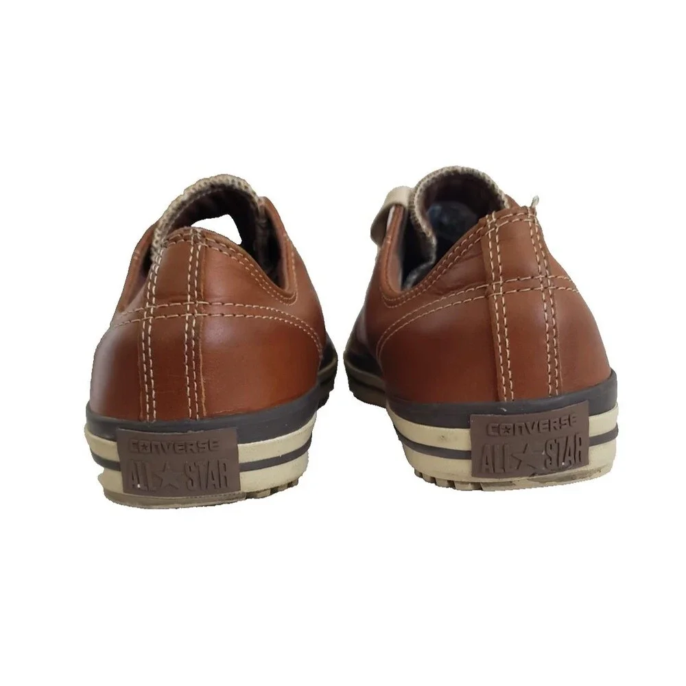 Converse All Star PineCone Brown Leather Sneakers Low Top 126814C Men's Size 11
